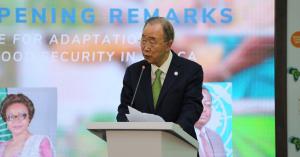 Ban Ki-moon Centre Co-chair Ban Ki-moon on stage during the high-level side event at the Africa Climate Summit.