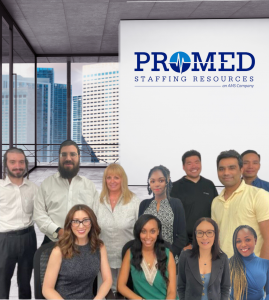 Group Photo of ProMed Staffing Resources' Employees with Vice President, Maria Bingeman.