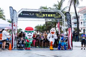 Runners at the starting line of the Annual "Dunn's Run" in Deerfield Beach, FL