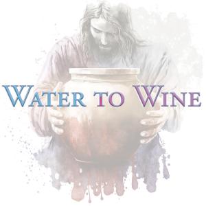 Artwork of Jesus holding a jar of wine with His head bowed