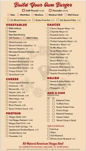 Build your own burger menu, the country's largest, by Kings of Kobe
