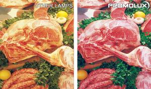 Fresh Meat Display Comparison: Promolux LED Lighting Enhancing Natural Color Definition and Reducing Photo Oxidation in Supermarkets and Butcher Shops