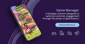 Graphic representation of the Game Manager tool, empowering businesses to effortlessly create and launch branded HTML5 Mini Games and interactive Reveal Mechanics to enhance their marketing campaigns.