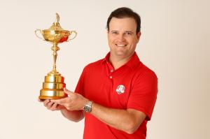 ROLEX TESTIMONEE AND TEAM USA CAPTAIN ZACH JOHNSON WITH THE 2023 RYDER CUP TROPHY