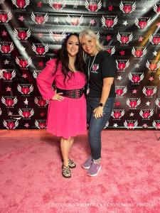 On the Pink Carpet, Sharon Lia, CEO and Founder of Ladies Who Rock 4 A Cause with Kelli Lewis, Executive Ambassador for Ladies Who Rock 4 A Cause. 