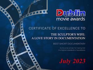 The Best Short Documentary 2023 Award given to Traci L. Slatton, the filmmaker of "The Sculptor's Wife."
