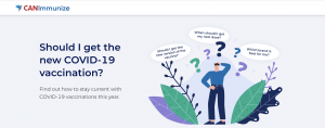 Image of a confused individual asking common questions about whether and when they should receive their COVID-19 vaccination this fall.