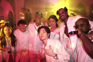 Russell Simmons (centre) with Gushcloud CEO and Co-Founder Althea Lim on his left.