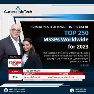 Aurora InfoTech Honored as One of MSSP Alert’s Top 250 MSSPs Globally in 2023