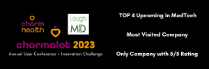 White text in black box saying "Top 4 Upcoming in Med Tech", "Most Visited Company", and "Only Company With a 5/5 Rating".