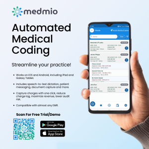 Infographic showing just a few of the features of the Medmio charge capture and practice management platform.