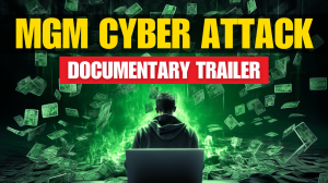 Hacker sitting in front of MGM Cyber Attack