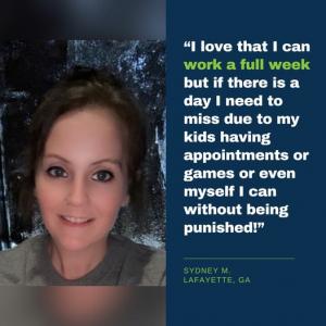 MWC employee comments about having flexibility in her schedule at GE Appliances.