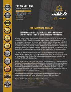 Legends Distillery Sept2023 Press Release
