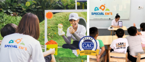 teachers with students working in different environments in classroom and outside with CAC badge