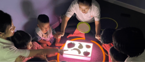 low sensory space at Special Em's where students can learn with teacher