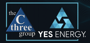 Logo of The C Three Group and logo of  Yes Energy side by side