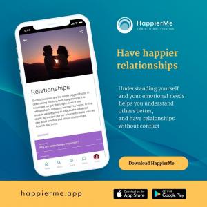 Image of the HappierMe app showing the relationship module