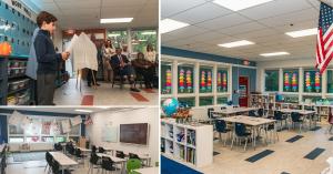 4th Grader Robert Campbell enthusiastically and articulately shared his thoughts on the school’s upgrades in front of the crowd at Saint Gregory's School.