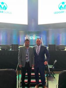 Guru Prasad Sowle, with T.J Colaiezzi, CEO of LifeBrand, the lead sponsor for Silicon Slopes Summit 2023