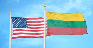 US and Lithuania Flags