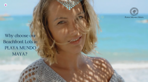 Blond women on the beautiful beach