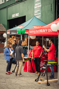 Anawalt customers visit a Milwaukee Tool display