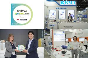 Rachel Parkes from Hydrogen Insight presented awards to the media's Top 3 companies. (From top right, clockwise) BMT, Hylium Industries, Kolon Industries | Images by AVING News