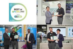 Jon Smith from H2 View presented awards to the media's Top 3 companies. (From top right, clockwise) Hyundai Motor Group, EN2CORE Technology, Elcogen | Images by AVING News