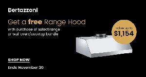 Free Bertazonni Range Hood with Qualifying Purchase at the Appliances Connection 2017 Black Friday Sale