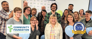 Community Foundation employees pose together for a group picture.