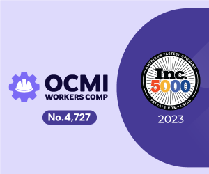 OCMI WORKERS COMP RANKS NO. 4727 ON THE INC. 5000 LIST