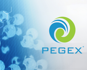 PegEx Logo with Chemical Background