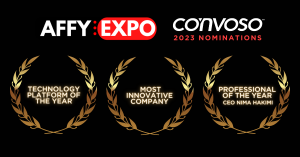 Convoso's 2023 AFFY Award Nominations including “Most Innovative Company” and “Technology Platform of the Year.” Convoso CEO Nima Hakimi was also nominated for “Professional of the Year.”