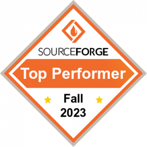 Badge awarded by SourceForge for Top Performer Fall 2023