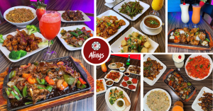 Indo-Chinese platters and dishes at Alings Chinese Bistro in Sugar Land, Texas