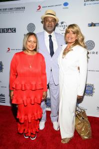 Honorees Shanti Das, Silence the Shame founder; Nelson George, author and filmmaker; and Tracey J. Jordan, music executive at Jordan/Lazin Productions, received the A.D. Washington Chairman's, Media Icon, and Mike Bernardo Female Executive Awards respecti