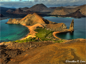 Galapagos Islands Bartolome Island Pinnacle Rock lava tubes & spatter cones