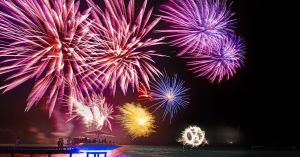 New Year's firework show at Kandima Maldives