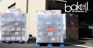 bakell products on pallets ready for international shipping carriers