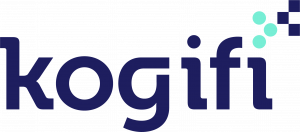 Kogifi Logo on a transparent background. Navy blue letters forming word "Kogifi".