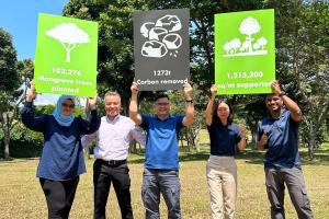 B&H Worldwide team celebrating 102K trees planted