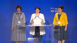 Natalia Gavrilita ."You know, what will future generations face due to a policy of appeasement today? And how it should look? How can we ensure that the will of the people is expressed and the will of the people is for a free democratic and secular Iran?"