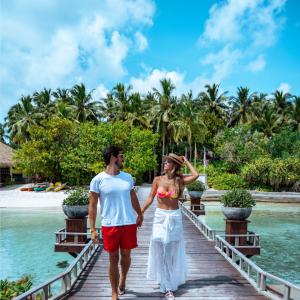 Couple celebrating Diwali in Maldives at Ellaidhoo by Cinnamon