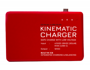 The Kinematic Charger replaces the need for multiple chargers or controllers and cuts solar panel size by 50%