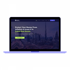 Visuals of Estate Protocol homepage desktop version.