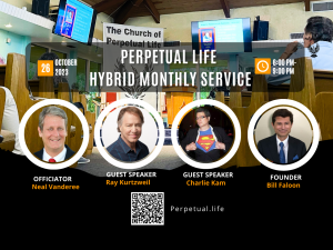 Perpetual Life Hybrid Halloween party 10/26 with Ray Kurzweil, William Faloon, Charlie Kam and Neal Vanderee