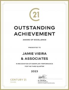 Jamie Vieira & Associates Honored with the Outstanding Achievement Award of Excellence by Century 21 Canada