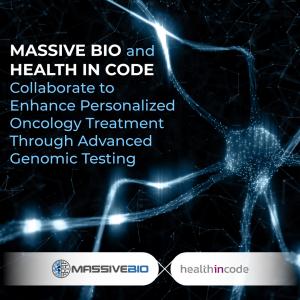 a photo with the logos massive bio and health in code placed in front of a neuron