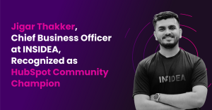 Jigar Thakker, Chief Business Officer at INSIDEA, Recognized as HubSpot Community Champion